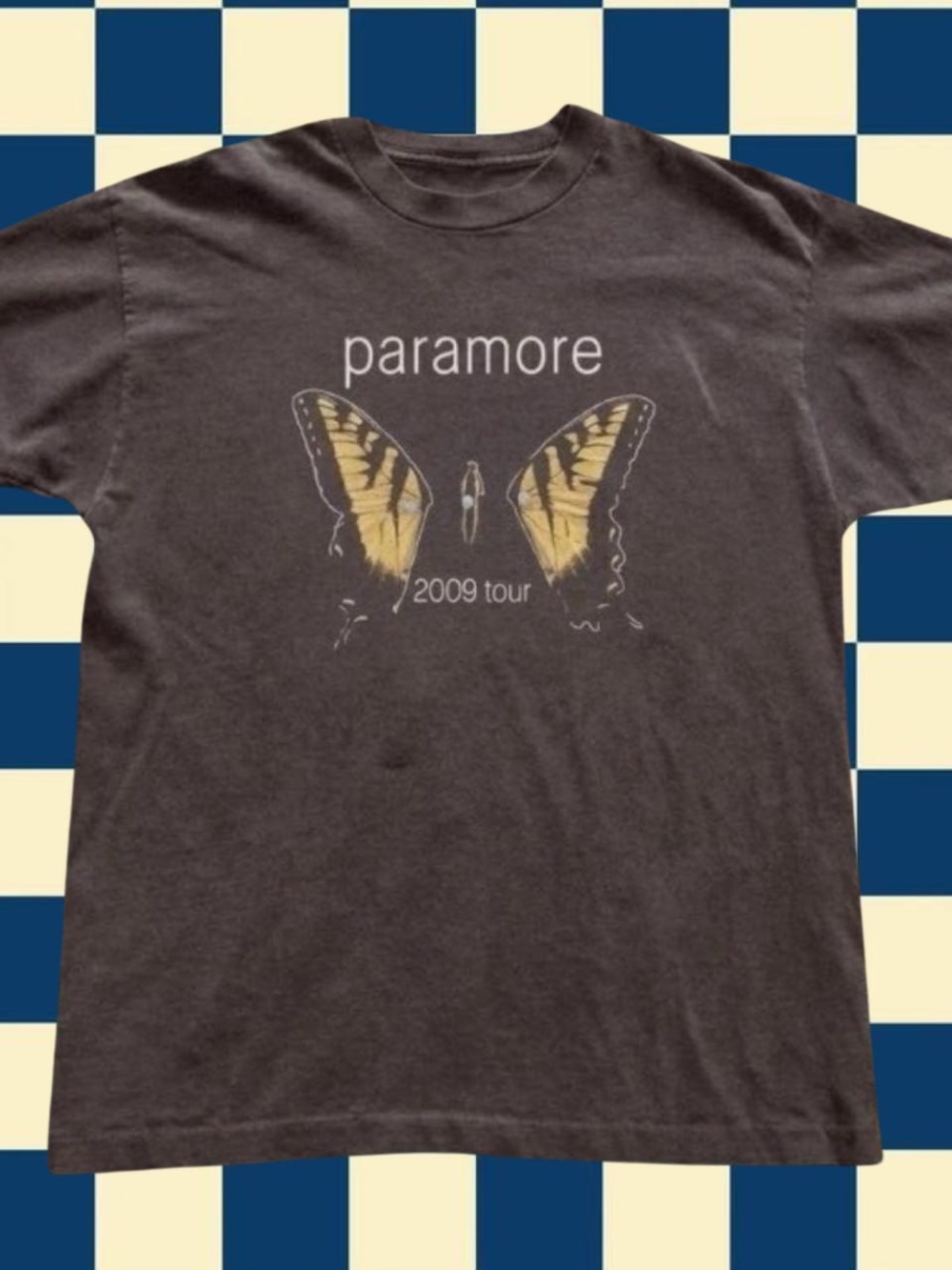 Dark Chocolate Butterfly Paramore Band Tee Graphic